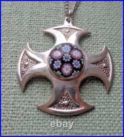 Caithness Glass Silver Pendant Scottish Sterling Celtic Cross 1972 73 74 78 81