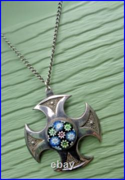 Caithness Glass Silver Pendant Scottish Sterling Celtic Cross 1972 73 74 78 81