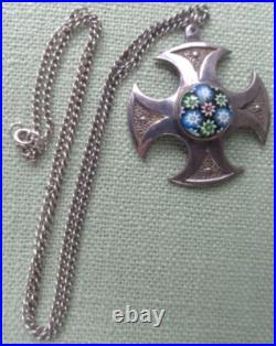 Caithness Glass Silver Pendant Scottish Sterling Celtic Cross 1972 73 74 78 81