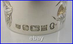 Cased Mint Sterling Silver & Gold Scottish Thistle Napkin Ring 1977