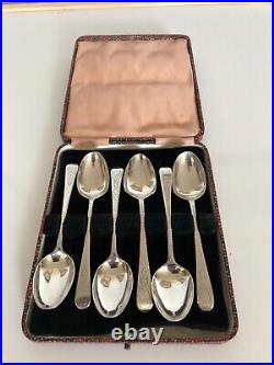 Cased Set Of 6 Scottish Sterling Silver Teaspoons (glasgow 1882)