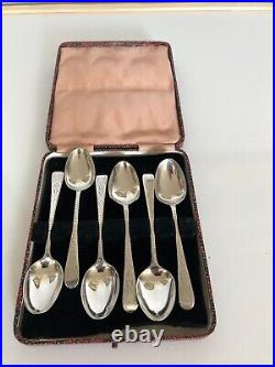 Cased Set Of 6 Scottish Sterling Silver Teaspoons (glasgow 1882)