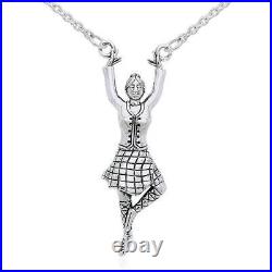 Celtic Scottish Dancer. 925 Sterling Silver Necklace by Peter Stone Jewelry