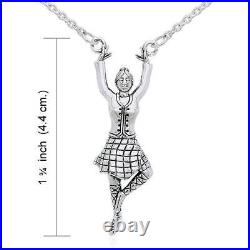 Celtic Scottish Dancer. 925 Sterling Silver Necklace by Peter Stone Jewelry