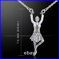 Celtic Scottish Dancer. 925 Sterling Silver Necklace by Peter Stone Jewelry