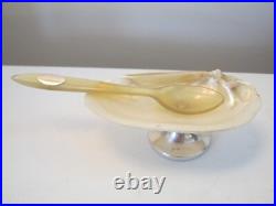 Chester C1900 Sterling Silver & M. O. P Caviar Dish With Scottish Spoon