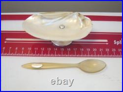 Chester C1900 Sterling Silver & M. O. P Caviar Dish With Scottish Spoon