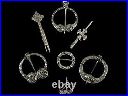 Collection Of 7 Sterling Silver Scottish Penannular/Celtic Vintage Brooch's