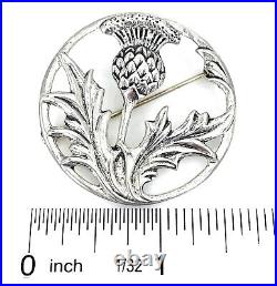 Danecraft. 925 Sterling Silver Large Scottish Thistle Circle Pin/Brooch