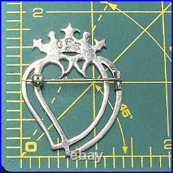 Dawson Bowman CAI Iona Sterling Silver Scottish Luckenbooth Brooch Crowned Heart