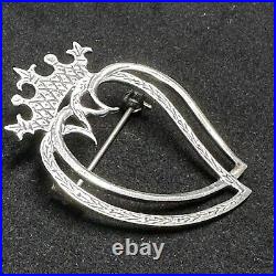 Dawson Bowman CAI Iona Sterling Silver Scottish Luckenbooth Brooch Crowned Heart
