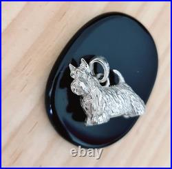 Detailed Realistic Scottish Terrier Figurine Pendant 925 Sterling Silver Solid