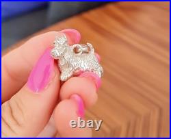 Detailed Realistic Scottish Terrier Figurine Pendant 925 Sterling Silver Solid