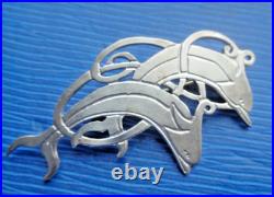 Dolphin Brooch Sterling Silver Scottish 1990s Hebridean Jewellery South Uist
