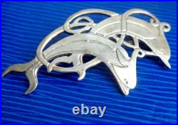 Dolphin Brooch Sterling Silver Scottish 1990s Hebridean Jewellery South Uist