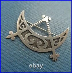 EARLY Scottish Sterling Silver Orkney Brooch Ola Gorie h/m 1970 & 79 Edinburgh