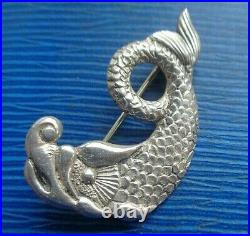 Early Scottish Silver Iona Sea Serpant Brooch h/m 1967 John Hart