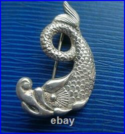 Early Scottish Silver Iona Sea Serpant Brooch h/m 1967 John Hart