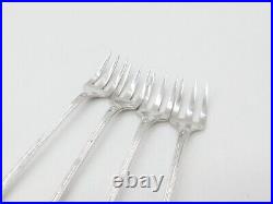 Edwardian Scottish Set of Four Sterling Silver Dessert Forks 1902 Glasgow