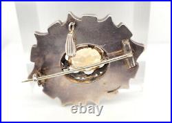 Estate $700 Silver Victorian Citrine & Agate Scottish Brooch