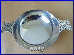 Excellent Scottish Sterling Silver Celtic Quaich Glasgow 1985