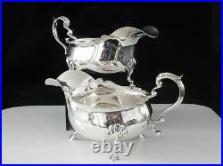Exceptional Pair Scottish Sterling Silver Sauce Boats, Hamilton & Inches 1925