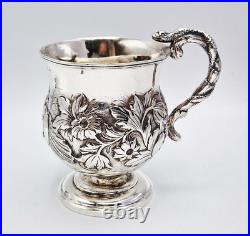 FINE SCOTTISH GEORGE IV STERLING SILVER CHRISTENING MUG Edinburgh 1826