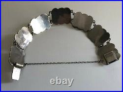 Fabulous Vintage Sterling Silver & Scottish Agate Set Bracelet Glasgow 1953