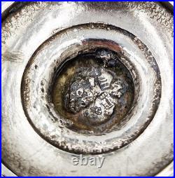 GEORGE II SCOTTISH STERLING SILVER CRESTED PEPPER POT / CASTER Edinburgh 1756