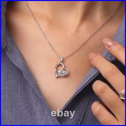 GNOCE Scottish Highland Cow Mother and Child Necklace 925 Sterling Silver Cute