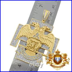 Genuine Diamond 32 Degree Scottish Rite Masonic Freemason Pendent Charm XL 2.5'