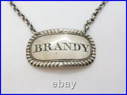 George III Scottish Sterling Silver Brandy Decanter Label Antique 1810 Edinburgh