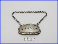George III Scottish Sterling Silver Brandy Decanter Label Antique 1810 Edinburgh