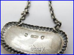 George III Scottish Sterling Silver Brandy Decanter Label Antique 1810 Edinburgh