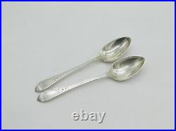 George III Scottish Sterling Silver Celtic Point Serving Spoon Pair Antique 1790