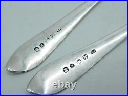 George III Scottish Sterling Silver Celtic Point Serving Spoon Pair Antique 1790