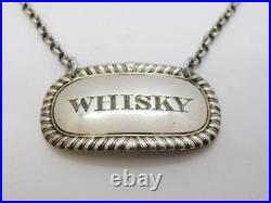 George III Scottish Sterling Silver Whisky Decanter Label Antique 1810 Edinburgh