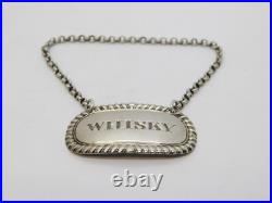 George III Scottish Sterling Silver Whisky Decanter Label Antique 1810 Edinburgh