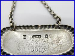 George III Scottish Sterling Silver Whisky Decanter Label Antique 1810 Edinburgh