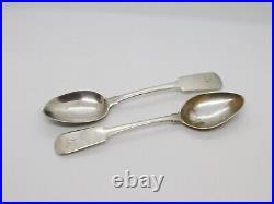 George IV Aberdeen Scottish Sterling Silver Teaspoon Pair Antique c1821 J. Pirie