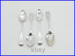 George IV Scottish Set of Four Sterling Silver Teaspoons Antique 1823 Glasgow