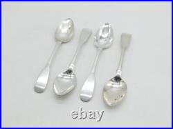 George IV Scottish Set of Four Sterling Silver Teaspoons Antique 1823 Glasgow