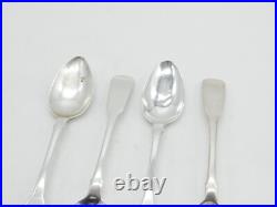 George IV Scottish Set of Four Sterling Silver Teaspoons Antique 1823 Glasgow