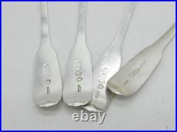 George IV Scottish Set of Four Sterling Silver Teaspoons Antique 1823 Glasgow