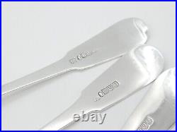 Georgian Scottish Sterling Silver Queens Pattern Serving Spoon Set 1819 Antique