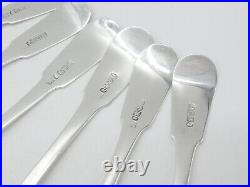 Georgian Scottish Sterling Silver Queens Pattern Serving Spoon Set 1819 Antique