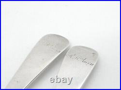 Georgian Scottish Sterling Silver Serving Spoons Pair 1809 Edinburgh Antique