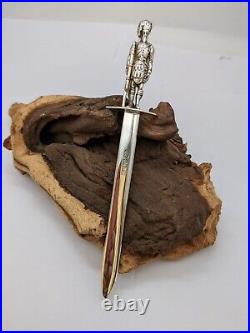 Heavy Large Sterling Silver Letter Opener, Scots Guard, Hallmarked 1989