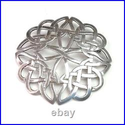 Huge Sterling Silver Brooch Malcolm Gray Celtic Knot Plaid Pin Scottish Jewelry