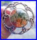 Iona Moss Agate Brooch Scottish Vintage Sterling Silver Celtic hm 1965 John Hart